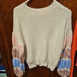 SHEIN Cream and Pastel Knit Sweater